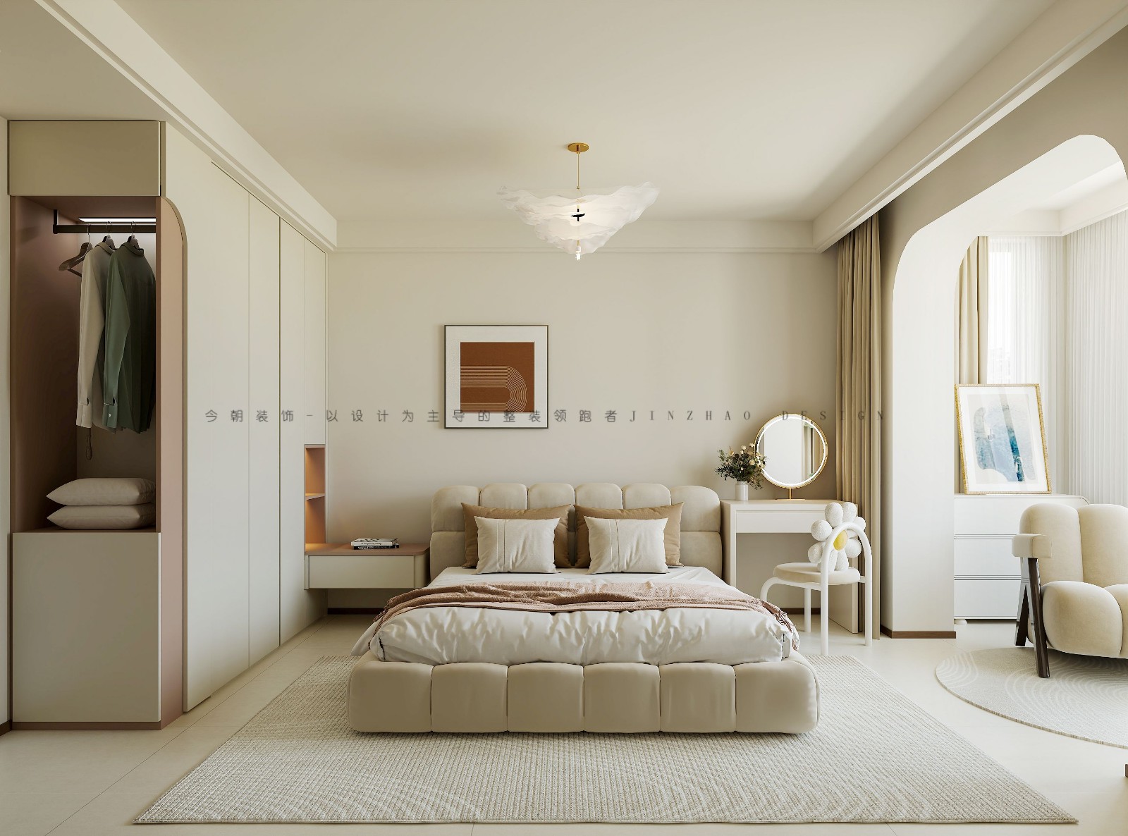 中山华府法式风格次卧装修效果图