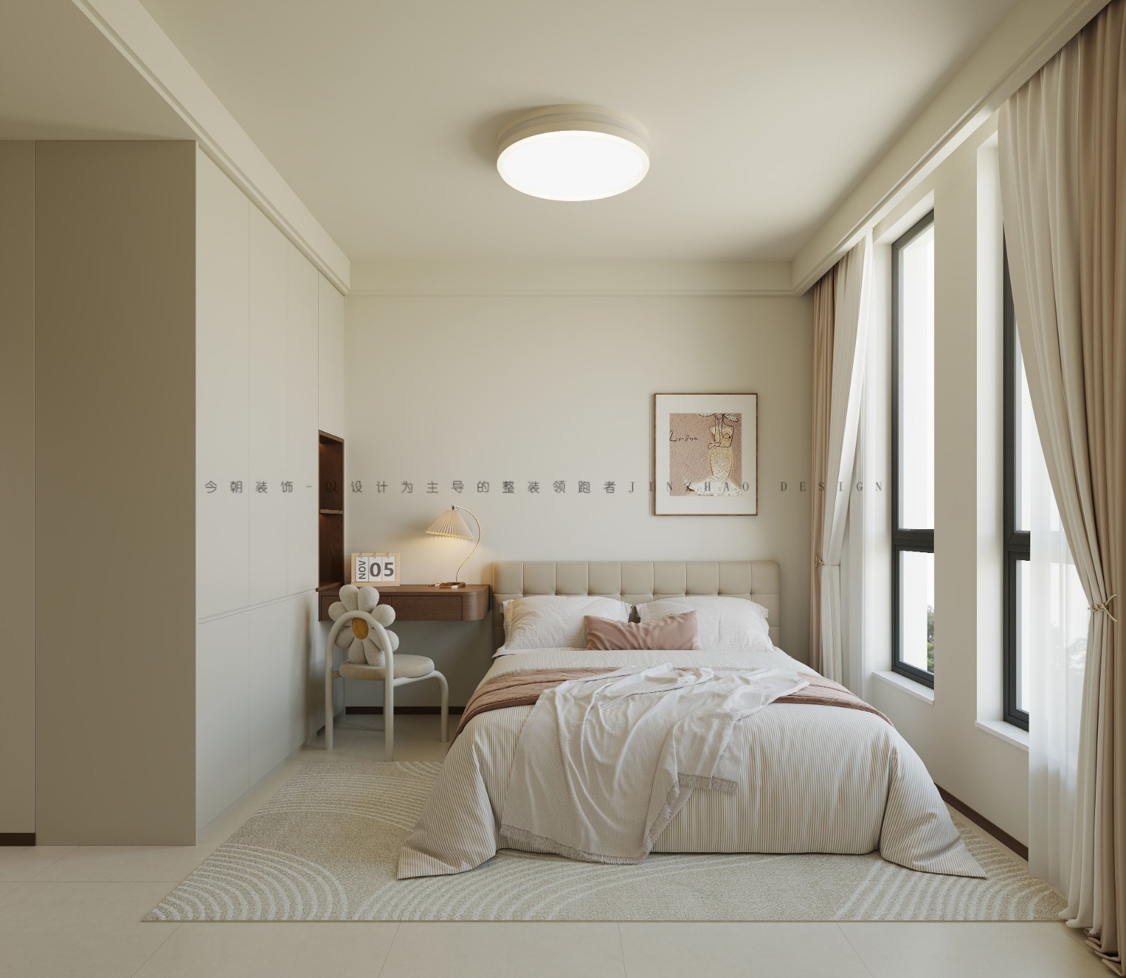 中山华府法式风格次卧装修效果图