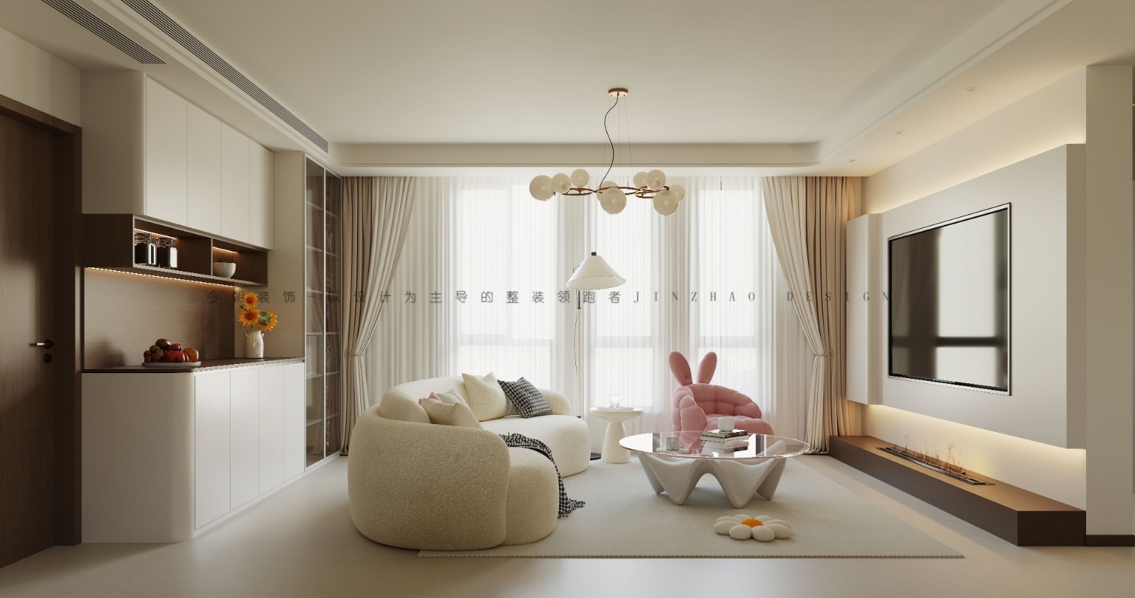 中山华府法式风格客厅装修效果图