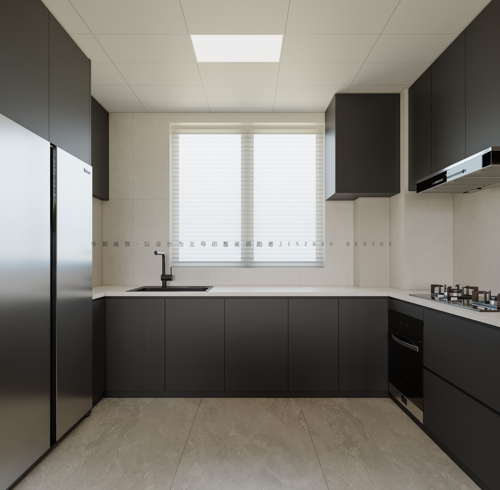 紫玥府轻奢风格厨房装修效果图