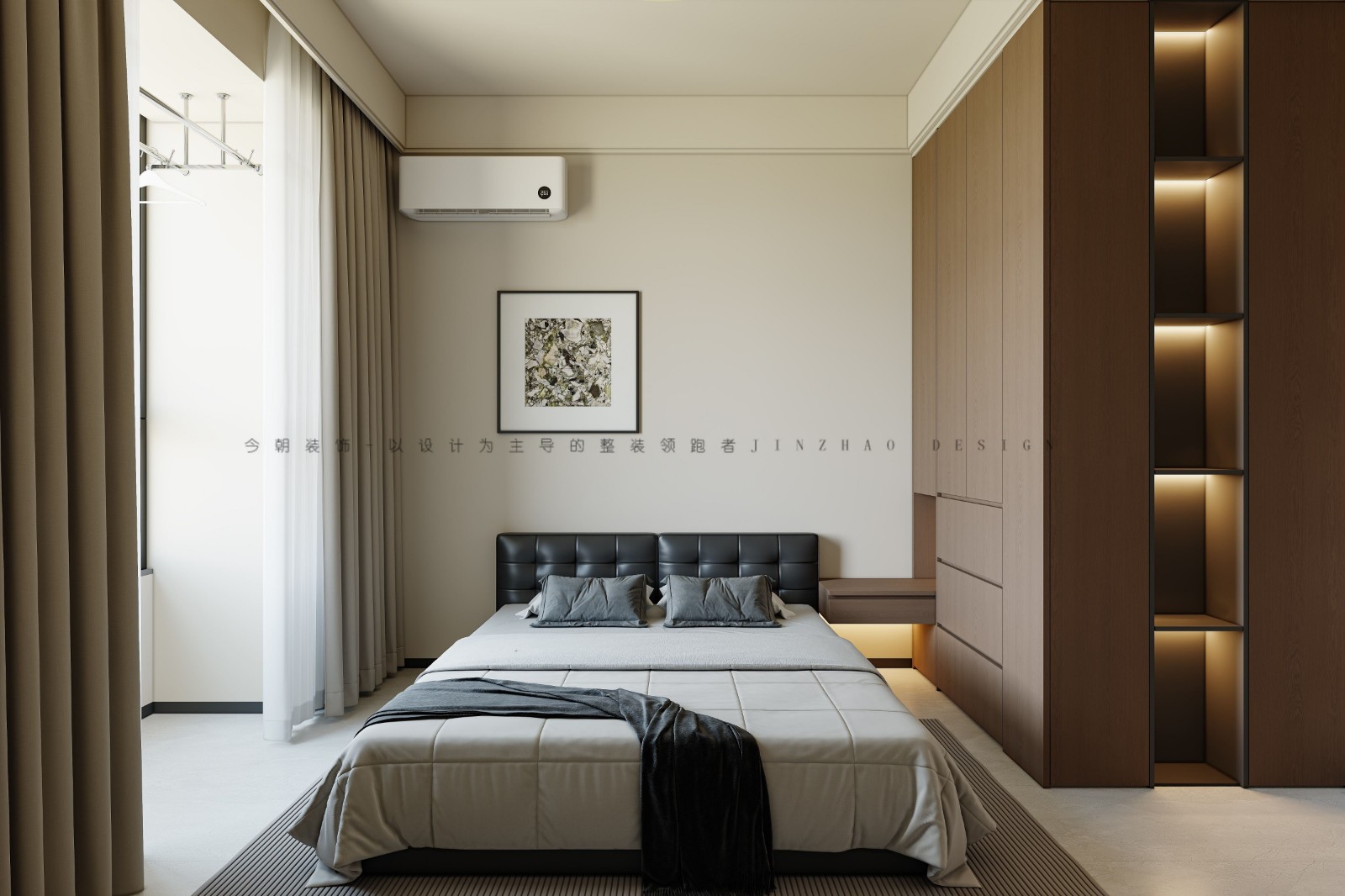 紫玥府轻奢风格主卧装修效果图