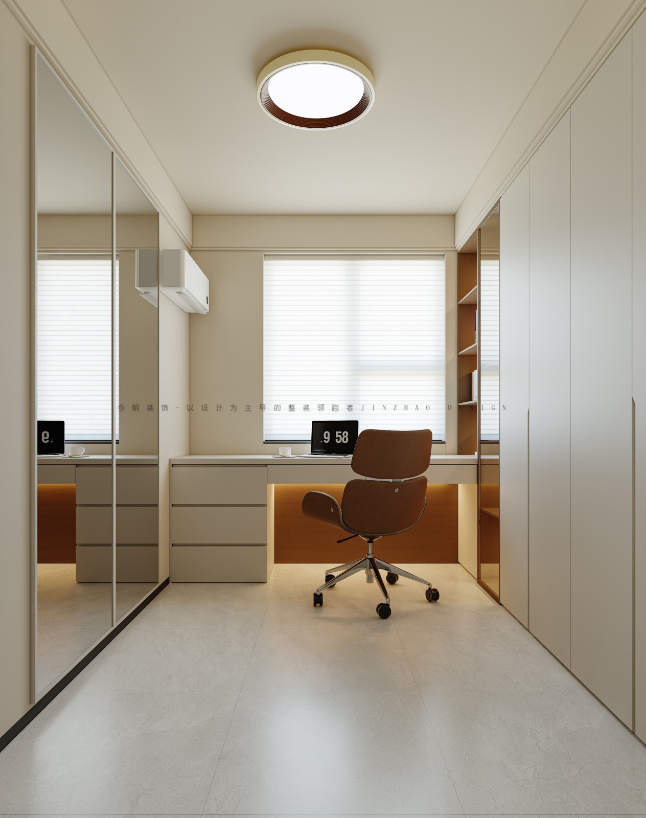 紫玥府轻奢风格书房装修效果图