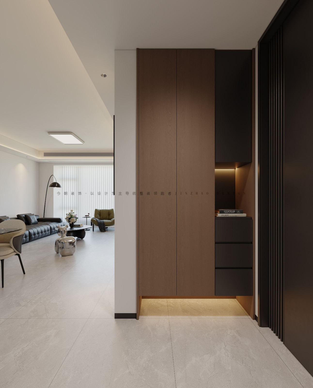 紫玥府轻奢风格玄关装修效果图