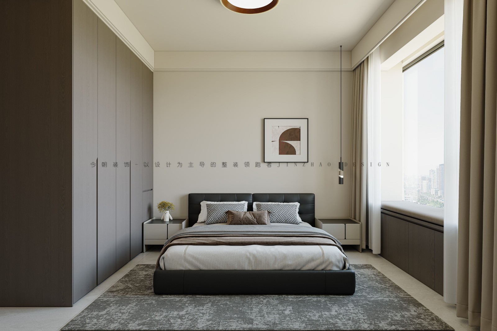 紫玥府轻奢风格次卧装修效果图